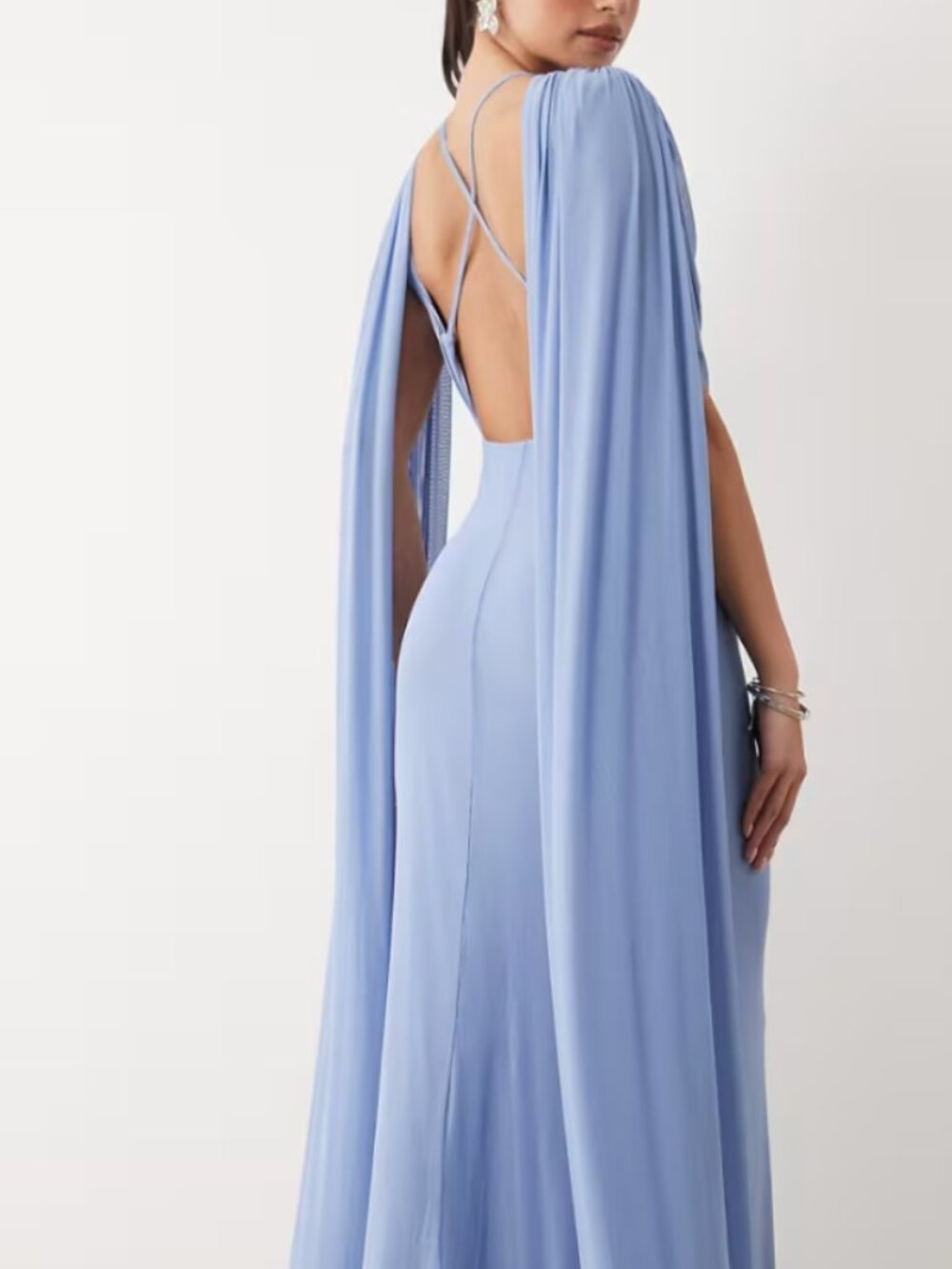 ASOS Design Tall Maxi Dress Open back/Scarf Detail Periwinkle Size US 6